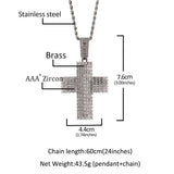 Jewelry Square Zirconium Full Diamond Cross Pendant Punk Street Trendy Crosses Spectrum St. Valentine's