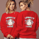 Spooky Mama Print Long Sleeve Hoodies Women Autumn Funny Hal