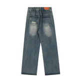 Men Jeans Hole & Patch Loose Casual