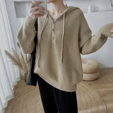 Women Pullover Sweater Loose Retro Knitted Pullover Sweater
