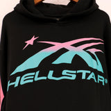 Hellstar Hoodie gradual change color print hoodie fall loose sweater