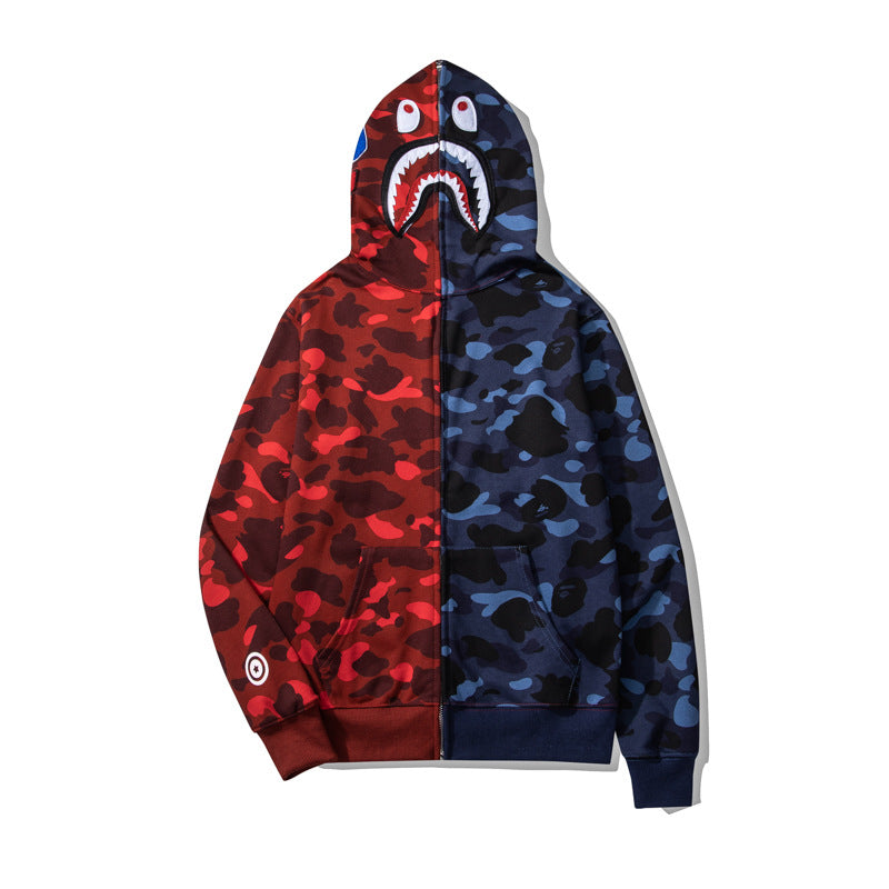 Aape Hoodie Camouflage Stitching Thin Men's and Women's Casual Hooded Loose