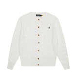 Ralph Lauren Knitted sweaters ruff pony standard twist wool crew neck knitted cardigan