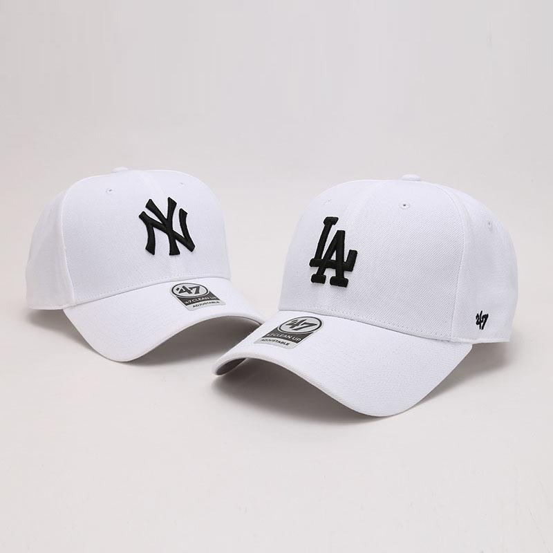 Dodgers and Yankees Baseball Cap 47 Baseball Hat Men's Casual Velcro Women's White