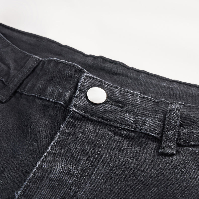 Men Jeans Stitching Bell-Bottom Pants Personality