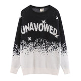 Women Sweater Sweet Cool Contrast Color Soft Knitted Sweater