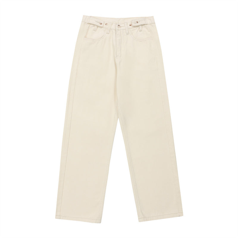 Men Jeans Simple Solid Color Loose