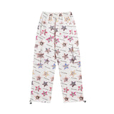 Cargo Pants Summer Cat Full Printed Drawstring