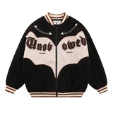 Men Coat Plush Baseball Uniform Jacket