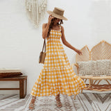Women Dress Fashion Striped Spaghetti Straps Dress