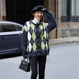 Women Knitted Cardigan Loose College Style