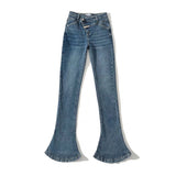 Women Jeans Bell-Bottom Pants Stretch Slim Fit
