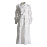 Bohemian Dress Lantern Sleeve Embroidery Hollow out