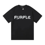 PURPLE Hot Sale PURPLE Letter Print T-shirt Streetwear Vintage