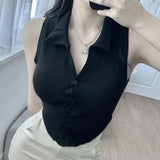 Women Vest Suspenders Knitted Sexy Vest