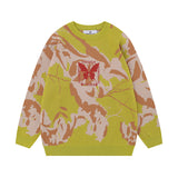 Women Sweater Retro Couple Sweater Loose Knit Top