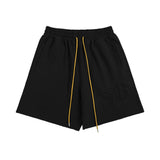 Men Shorts Embroidered Cotton Loose Summer Frayed Sports