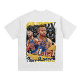 Stephen Curry Curry Short Sleeve Old NBA American Star Print