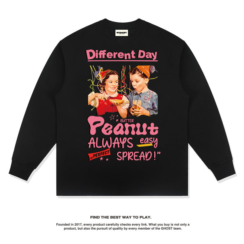Unisex Long Sleeve Shirt Autumn/Winter Print Long Sleeve T-Shirt