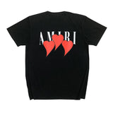 Amiri T Shirt Short Sleeve Love Heart Letter Print Casual Hip Hop T-shirt