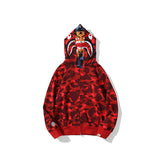 Bathing Ape Hoodie Camouflage Shark Tiger Head Double Hat Sweater