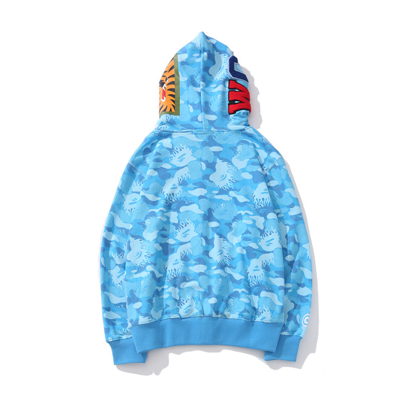 Bathing Ape Hoodie Flame Camouflage Shark Autumn