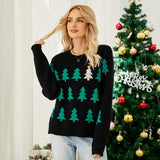 Black Christmas Sweater Christmas Tree Knitted Sweater
