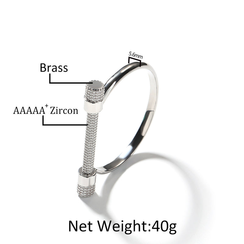 Bracelet Copper Zircon Full Diamond Bracelet Horseshoe Spectrum St. Valentine's