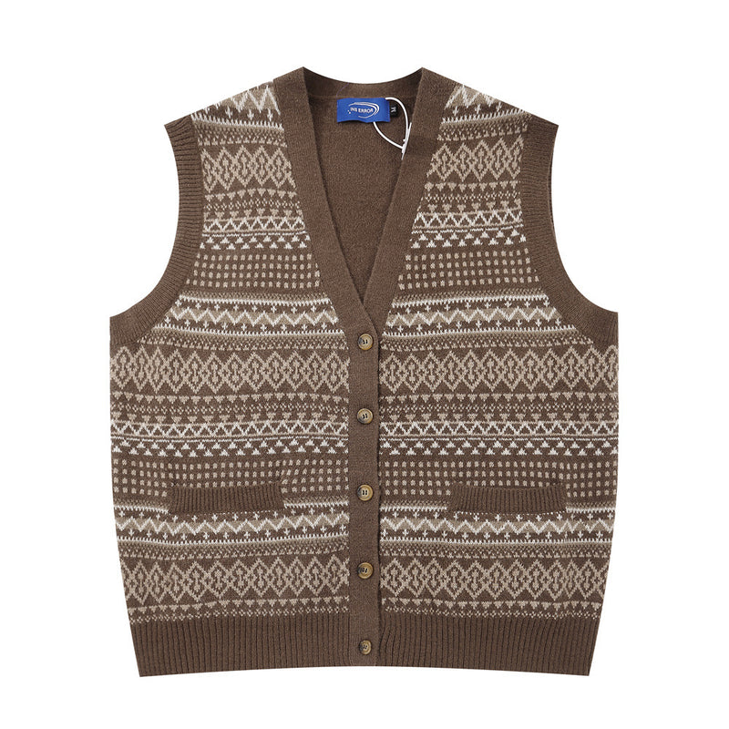 Men Sweater V-neck Cardigan Sweater Loose