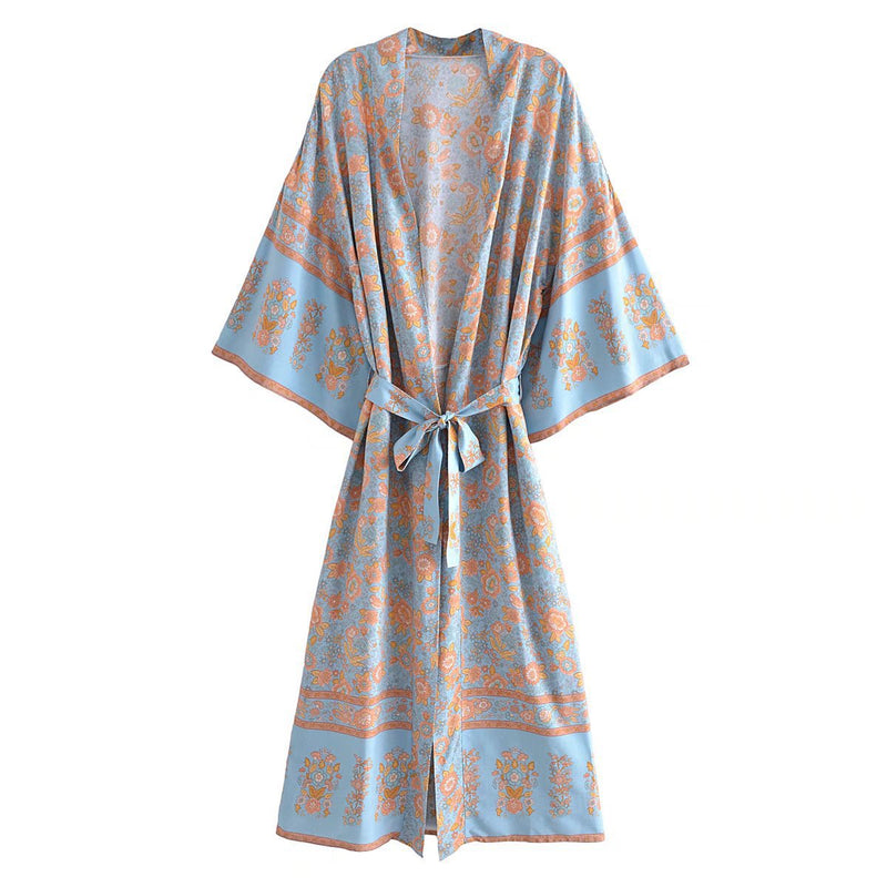 Women Trench Coat Beach Shirt Vacation Skirt Cardigan