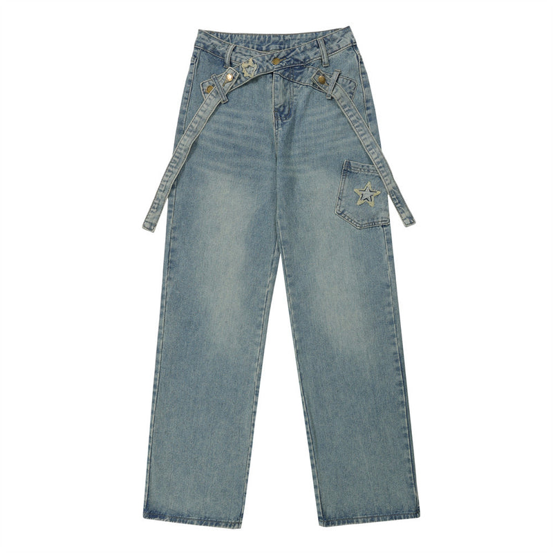 Men Jeans Trousers Loose Casual Fashion
