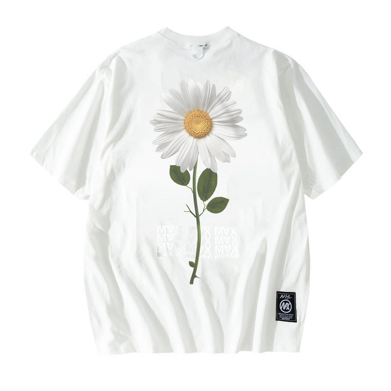 Men T-Shirt Daisy Print Oversize