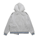 Men Fleece Lined Hoodie Zipper Cardigan Sweater Coat Men's Loose Five-Pointed Star Embroidered Hoodie