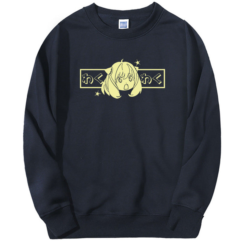 Kawaii Anya Spy X Family Anime Mens Sweatshirt Hoodies Carto
