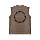 Purple Brand Distressed Tank T Shirts Distressed Sleeveless T-shirt Vest