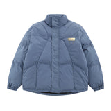 Men's Coat Stand Collar Pure Color Thickened Bread Coat Cotton-Padded Jacket