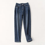 Women Jeans Vintage Fleece-Lined Slimming