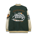 Women Jackets Retro College Style Embroidery Stitching Baseball Uniform Loose All-Match