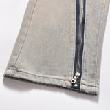 Men Jeans Zipper Decorations Retro Casual