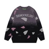 Women Sweater Graffiti Couple Knitted Sweater