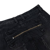 Men Jeans Scrape Hole Multi-Pocket Workwear