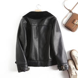 Women Cotton Coat Trendy Cool Motorcycle Clothing Warm Leather Coat