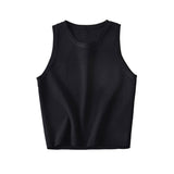 Women Vest Solid Color Knitted Slim Sleeveless