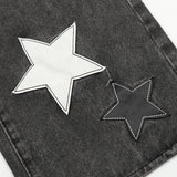 Men Jeans Five-Pointed Star Patch Distressed