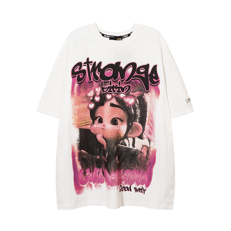 Men T-Shirt Retro Summer Couple Print