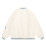 Men Cotton Padded Jacket Coat Winter Loose Letter Embroidery Cotton Casual Long-Sleeved Jacket Baseball Uniform