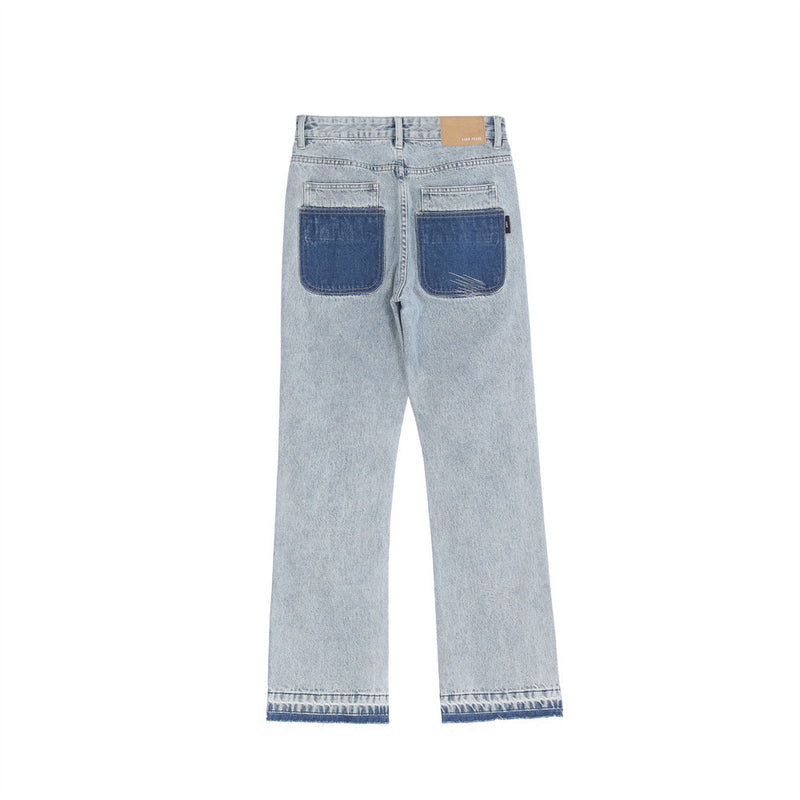 Men Jeans Five-Pointed Star Stitching Casual Loose