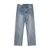 Men Jeans Stitching Casual Loose