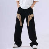 Men Jeans Embroidery Revolver Loose