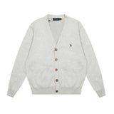 Embroidered button v-neck cardigan